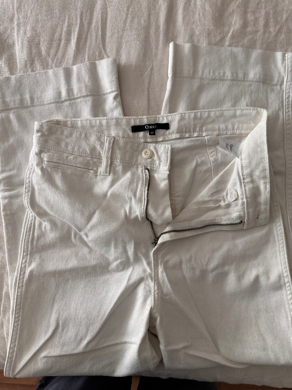 Quince Stretch Cotton Twill Wide-Leg Crop Pant size 27